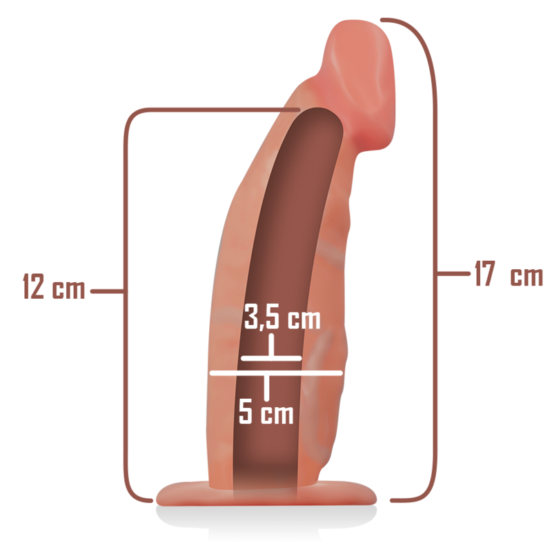 Hohlharnisch mit Dildo 18 x 3,5 cm