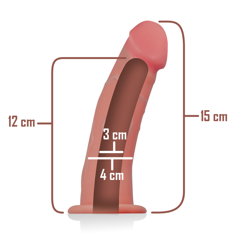Hohlharnisch mit Dildo 16 x 3 cm