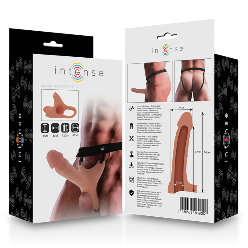 Hohlharnisch mit Silikondildo 16 x 3,5 cm