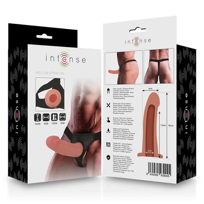 Hohlharnisch mit Dildo 16 x 3 cm