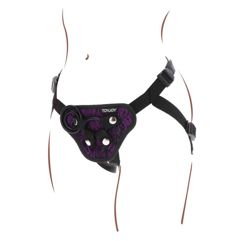 Lila Strap-on-Spitzengeschirr