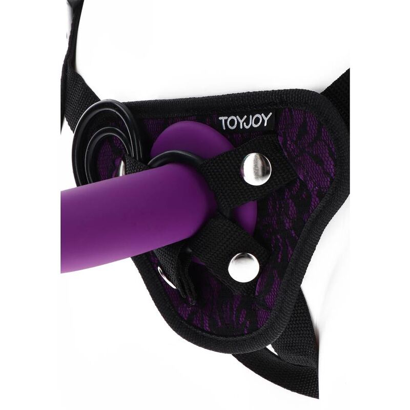 Lila Strap-on-Spitzengeschirr