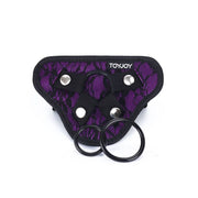 Lila Strap-on-Spitzengeschirr