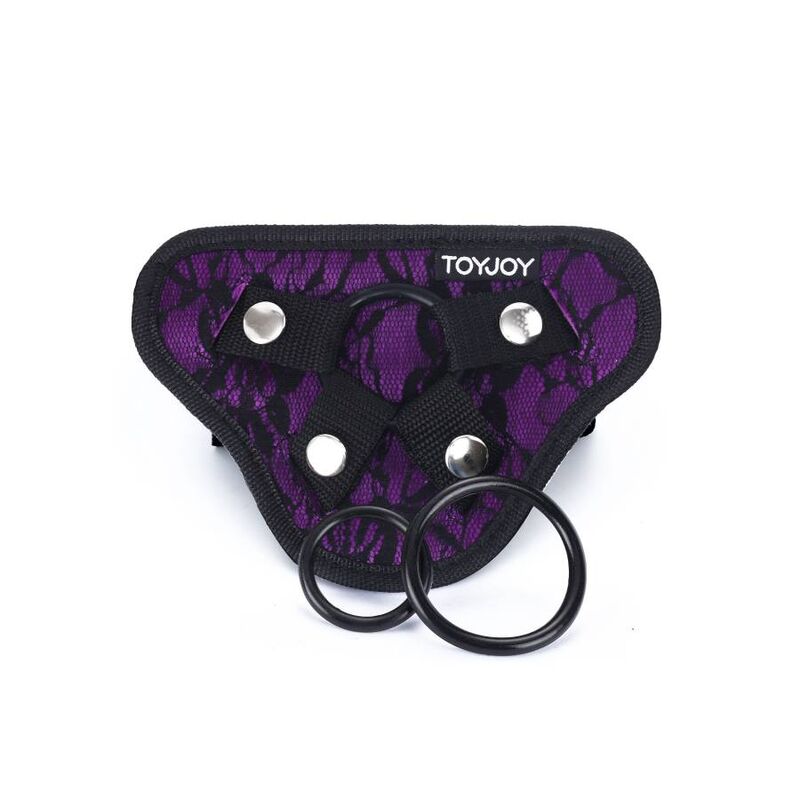 Lila Strap-on-Spitzengeschirr