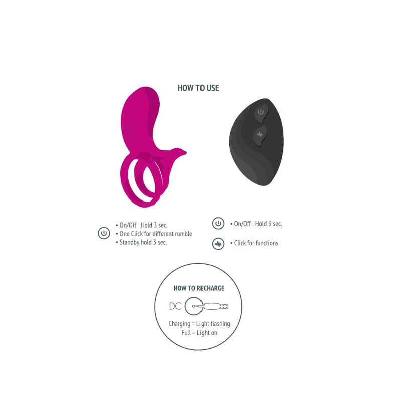 Fuchsiafarbener Stimulationsring für Paare