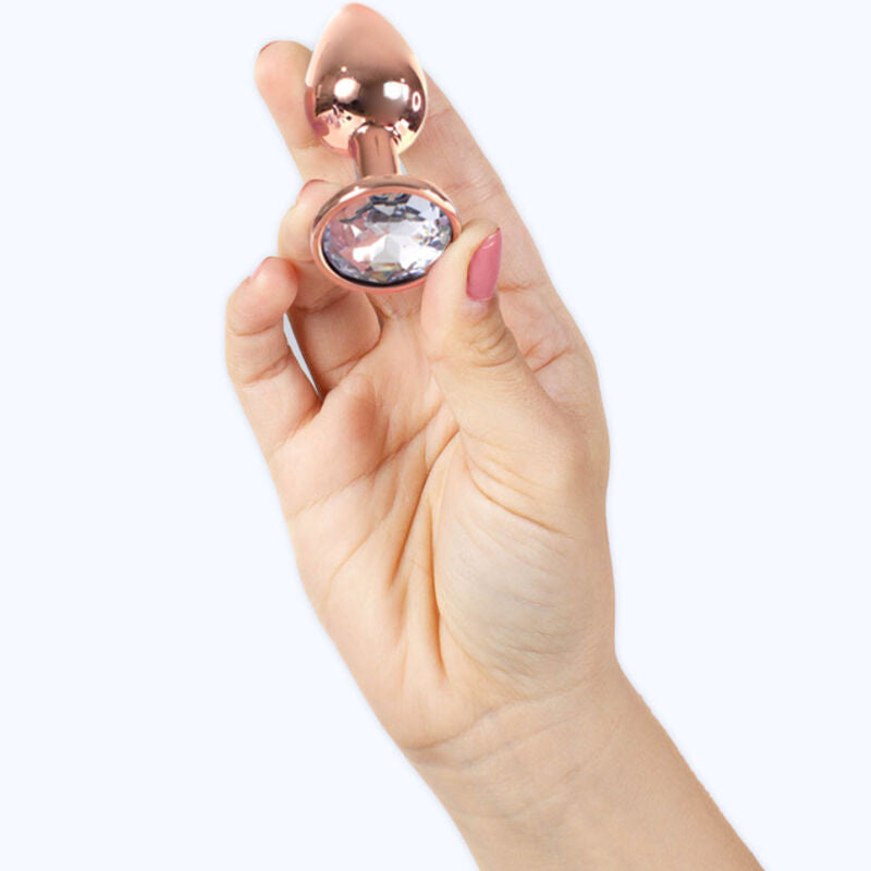 Analplug aus roségoldenem Metall, klein, 7 cm