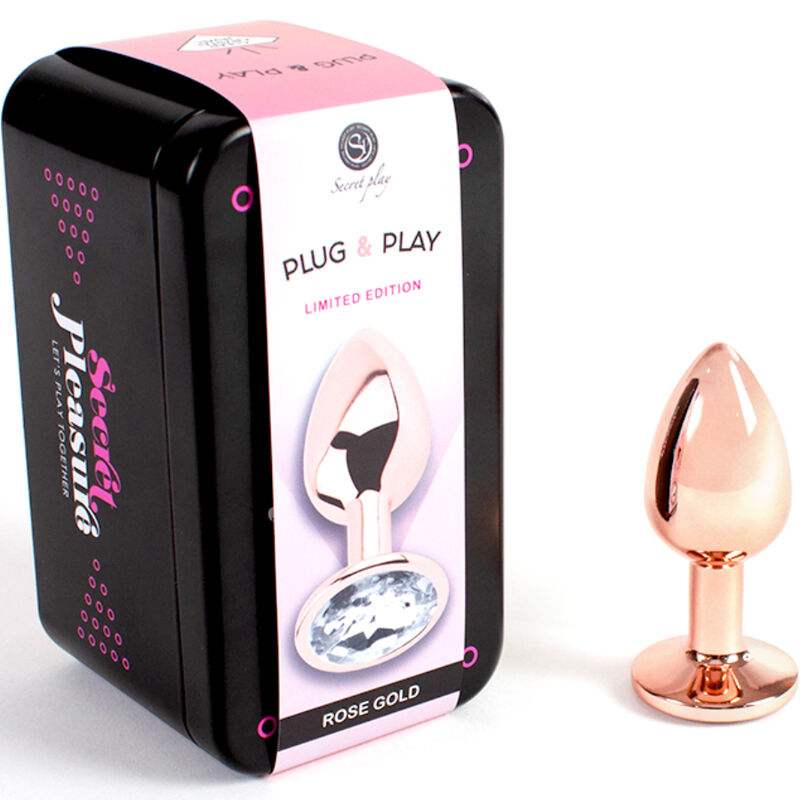 Analplug aus roségoldenem Metall, klein, 7 cm