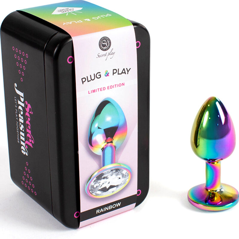 Regenbogen-Analplug aus Metall, klein, 7 cm