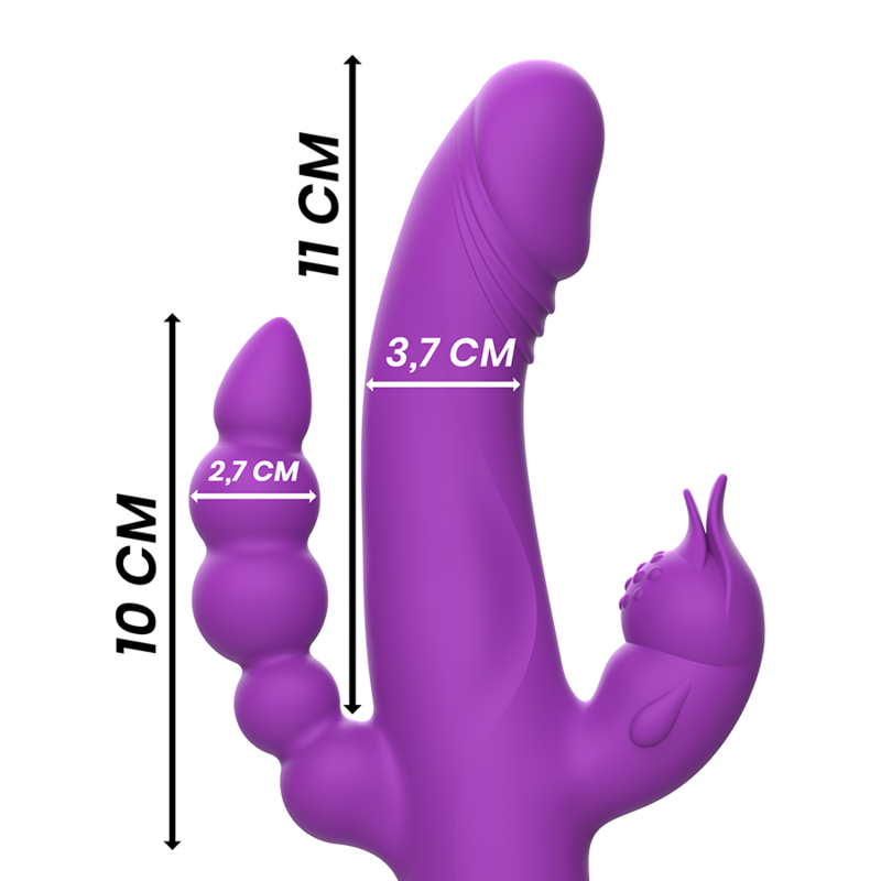 Casanova Rabbit Dreifachmotor-Vibrator aus lila Silikon