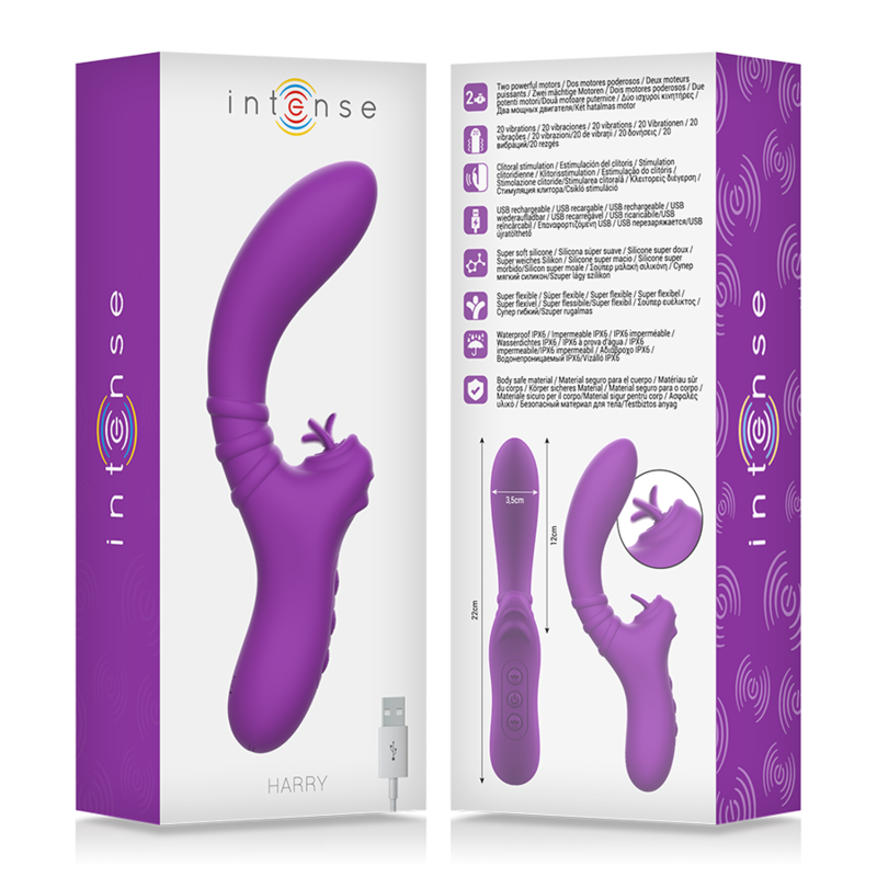 Harry flexibler Vibrator mit lila Zunge