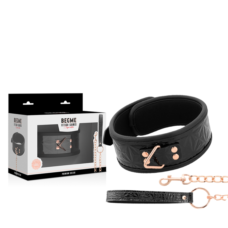 Schwarzes Premium-Halsband aus veganem Leder
