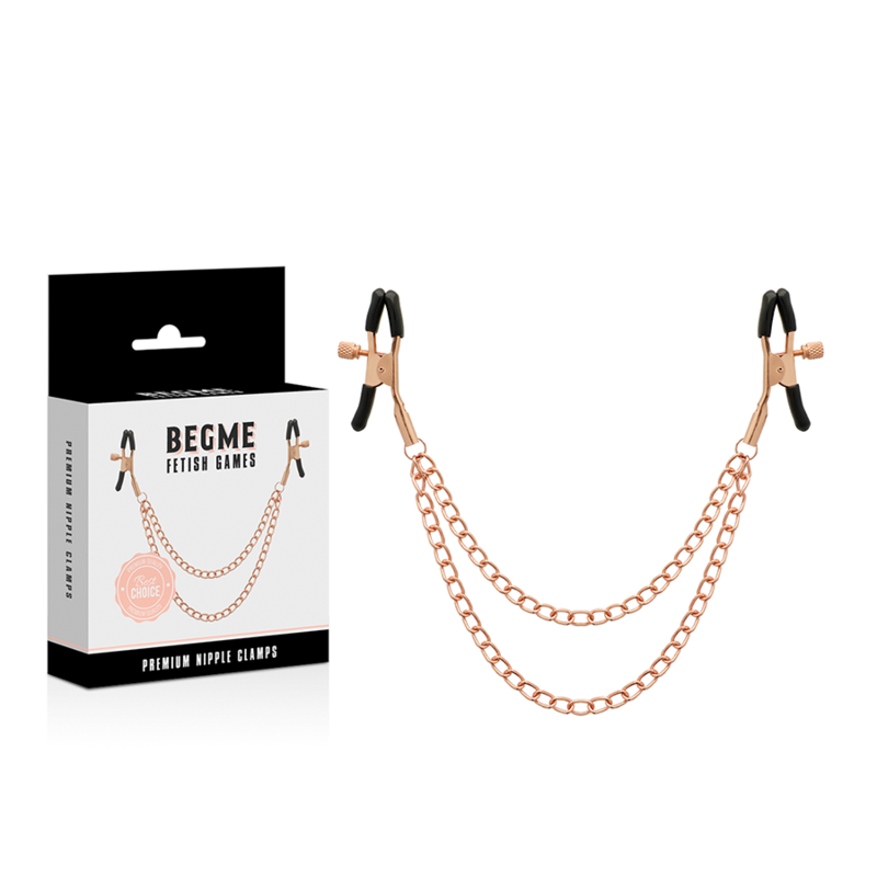 Black Edition Premium Brustwarzenklammern mit Kette