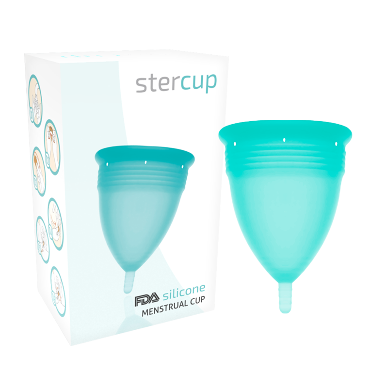 Aquamarine FDA Menstruationstasse aus Silikon – Größe L