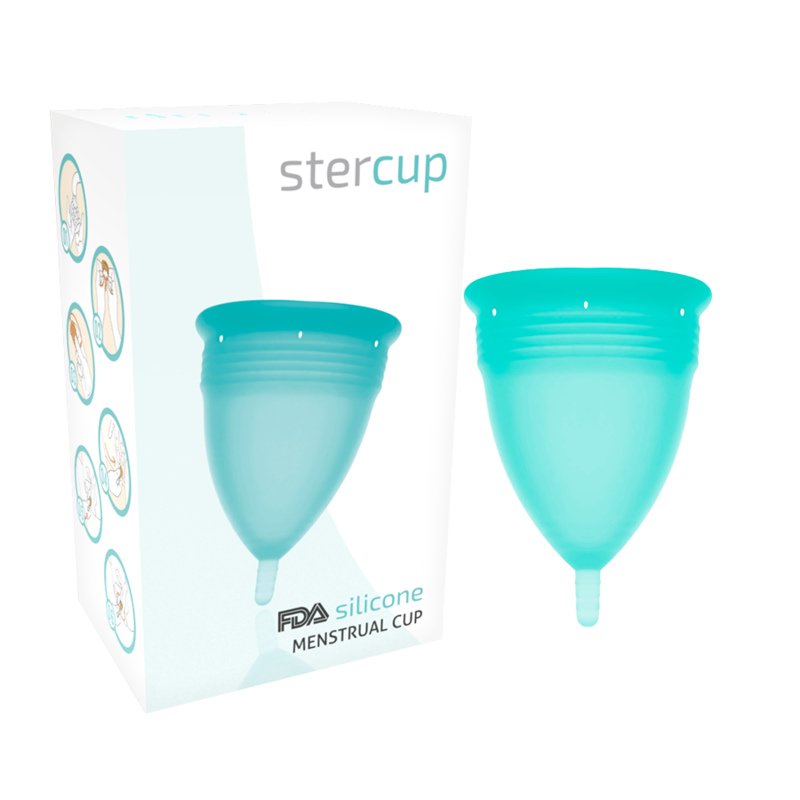 Aquamarine FDA-Menstruationstasse aus Silikon – Größe S