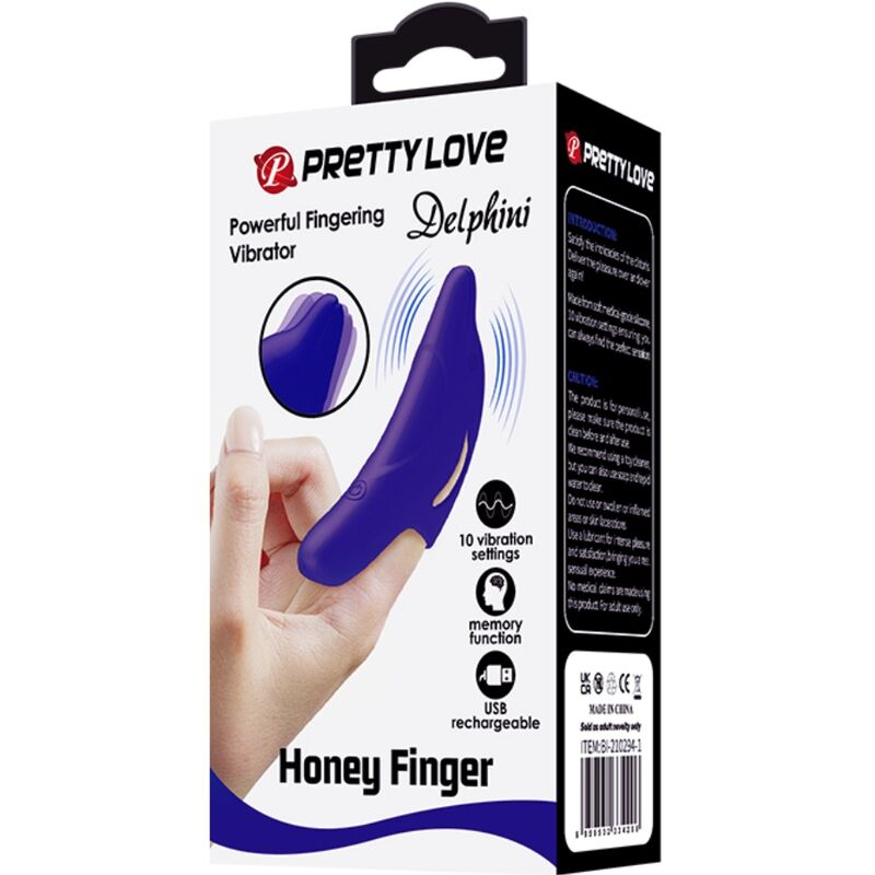 Leistungsstarker dunkelblauer Delphini-Fingerstimulator