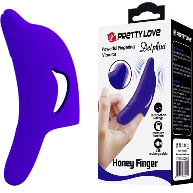 Leistungsstarker dunkelblauer Delphini-Fingerstimulator