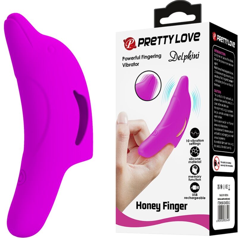 Leistungsstarker lila Delphini-Fingerstimulator