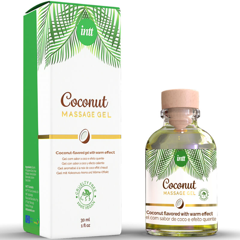 Veganes Massagegel mit Kokosgeschmack und wärmender Wirkung