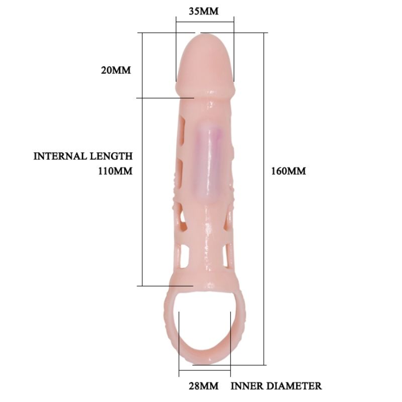Harrison Penis Extender Sleeve mit Vibration und Gurt 13,5 cm