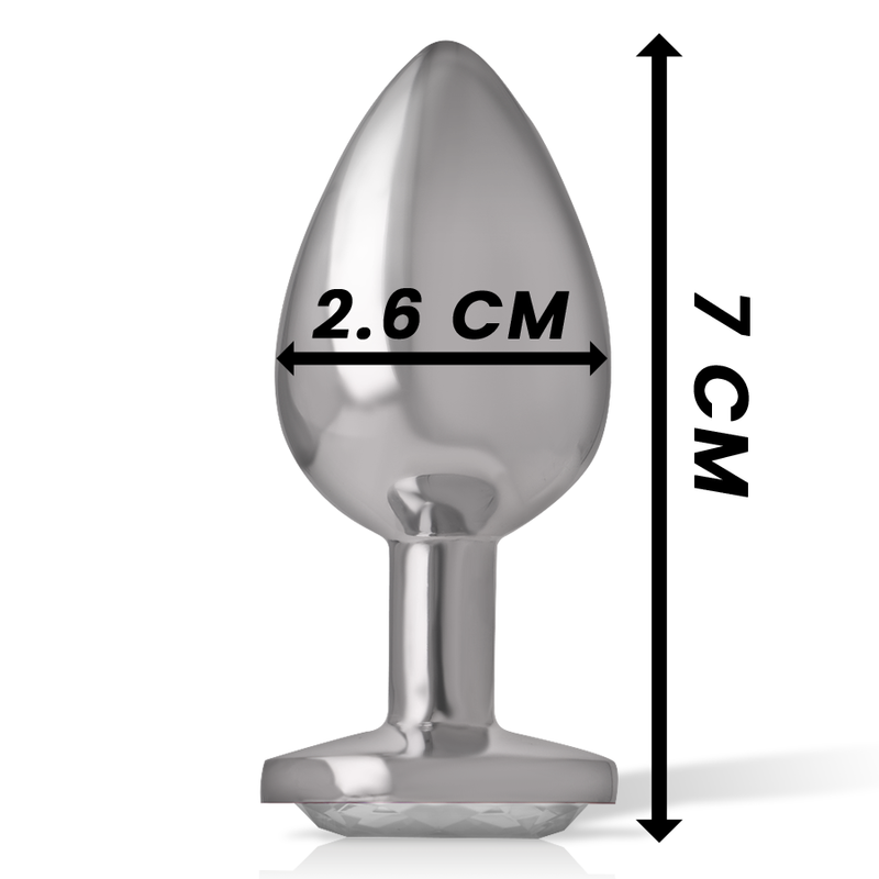 Weißer Herz-Analplug aus Aluminiummetall, Größe S