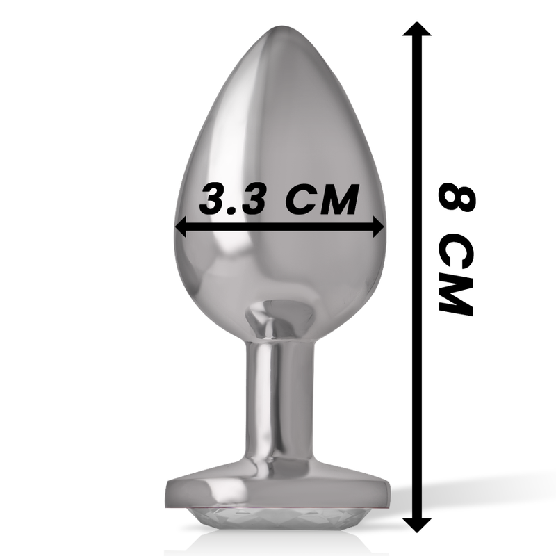Weißer Herz-Analplug aus Aluminiummetall, Größe M