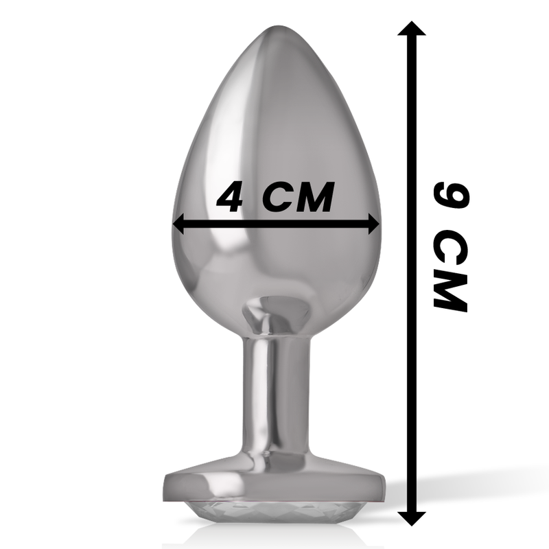 Weißer Herz-Analplug aus Aluminiummetall, Größe L