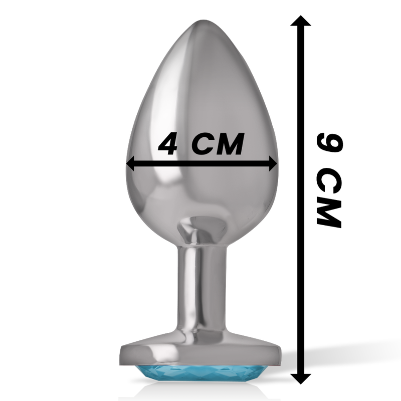 Blaues Herz Aluminium Metall Analplug Größe L