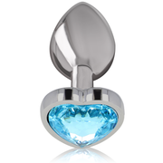 Blaues Herz Aluminium Metall Analplug Größe L