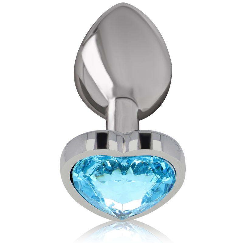 Blaues Herz Aluminium Metall Analplug Größe L