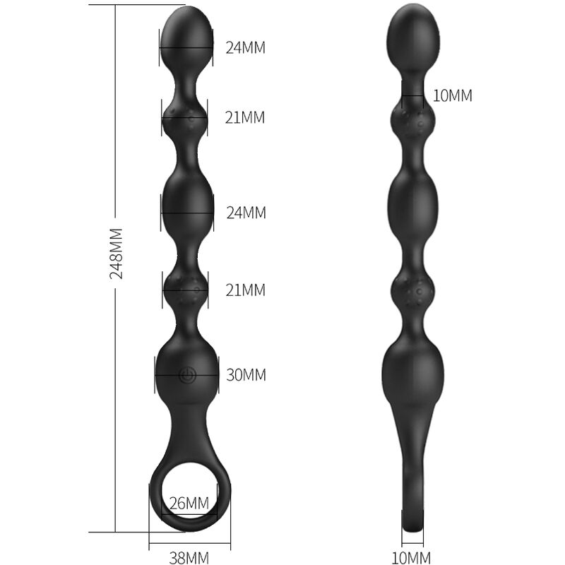 Analkugeln mit 10 wiederaufladbaren Silikonvibrationen