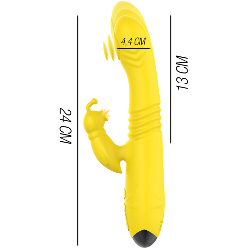 Toky Up &amp; Down Multifunktionsvibrator mit Klitorisstimulator Gelb