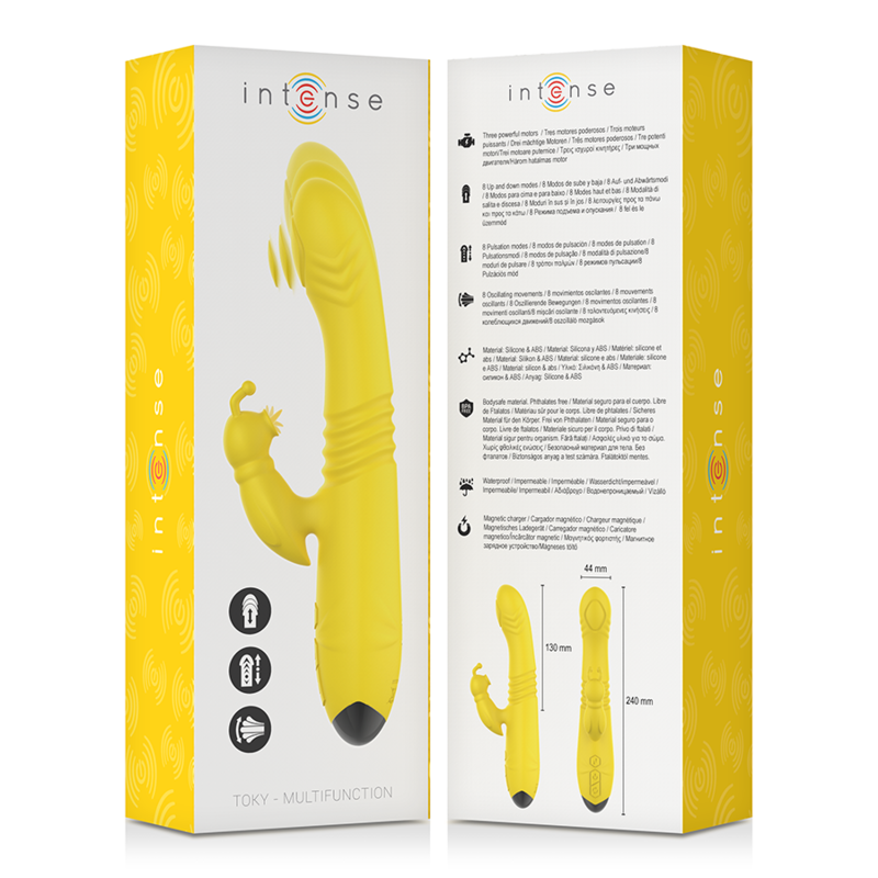 Toky Up &amp; Down Multifunktionsvibrator mit Klitorisstimulator Gelb