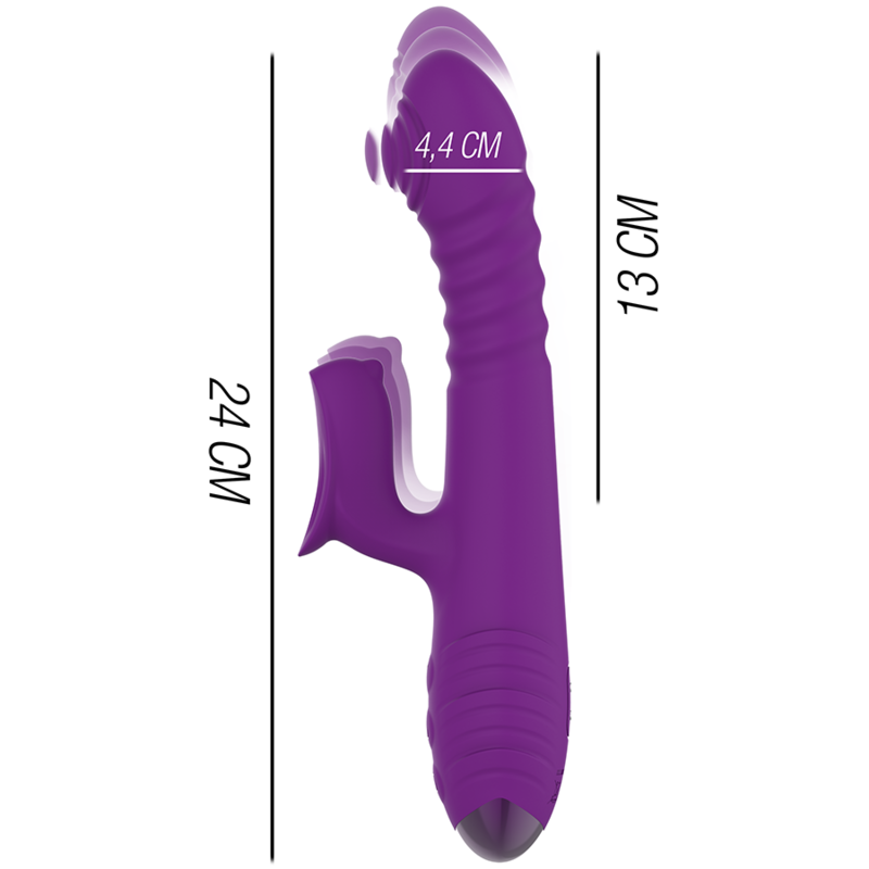 iggy up &amp; down – wiederaufladbarer Multifunktionsvibrator mit violettem Klitorisstimulator