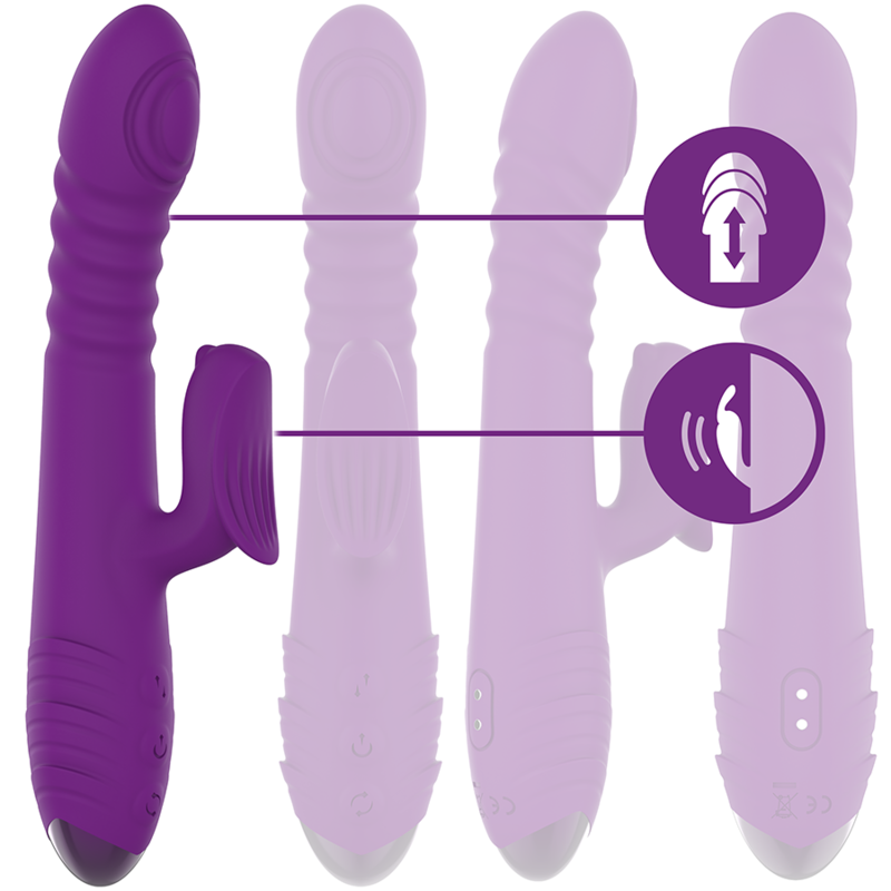 iggy up &amp; down – wiederaufladbarer Multifunktionsvibrator mit violettem Klitorisstimulator