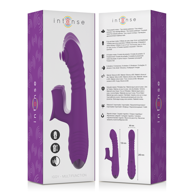 iggy up &amp; down – wiederaufladbarer Multifunktionsvibrator mit violettem Klitorisstimulator