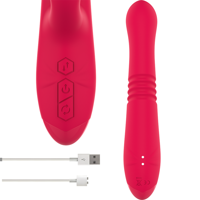 Wiederaufladbarer Multifunktions-Up &amp; Down-Vibrator Dua mit roter Zunge