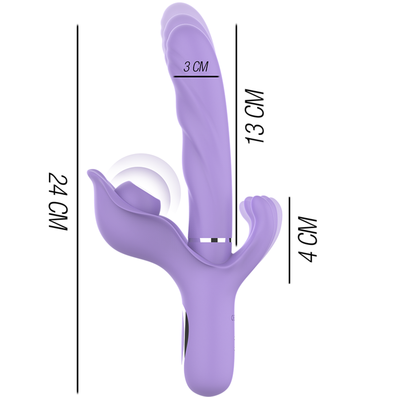 Billie wiederaufladbarer Multifunktionsvibrator mit Saug- und Pulsationsfunktion, Lila