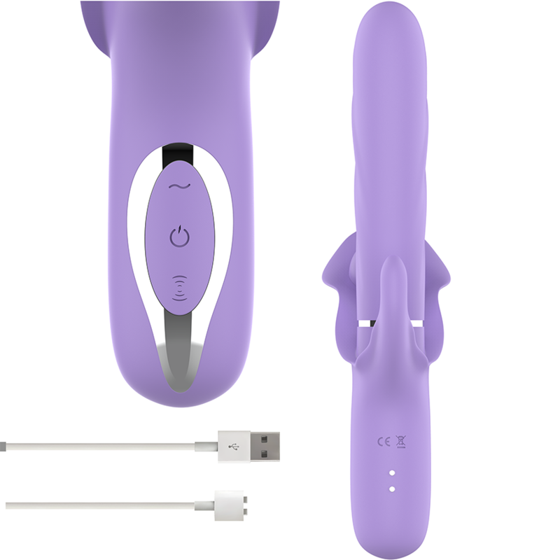 Billie wiederaufladbarer Multifunktionsvibrator mit Saug- und Pulsationsfunktion, Lila