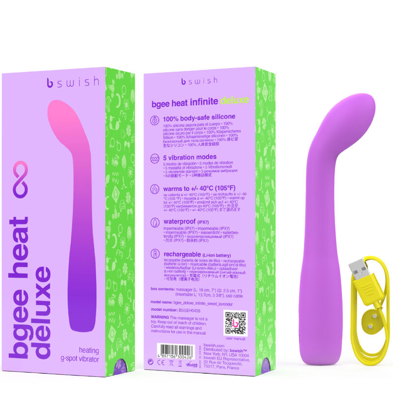 Bgee Heat Infinite Deluxe wiederaufladbarer Silikonvibrator in Lavendel