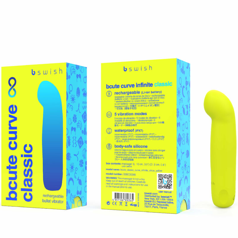 Bcute Curve Infinite Classic Gelber wiederaufladbarer Silikonvibrator