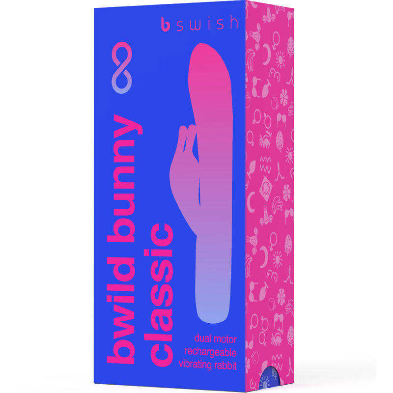 Klassischer wiederaufladbarer Silikonvibrator „Bunny Infinite“ von Bwild, blau