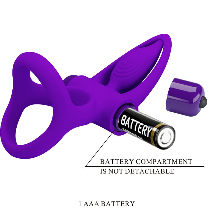Lilafarbener Silikon-Vibrationsring mit 10 Vibrationen