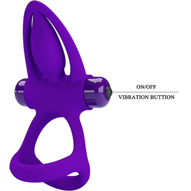 Lilafarbener Silikon-Vibrationsring mit 10 Vibrationen