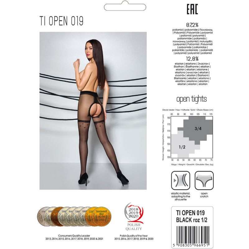 Tiopen 019 schwarze Strumpfhose 1/2 20 den