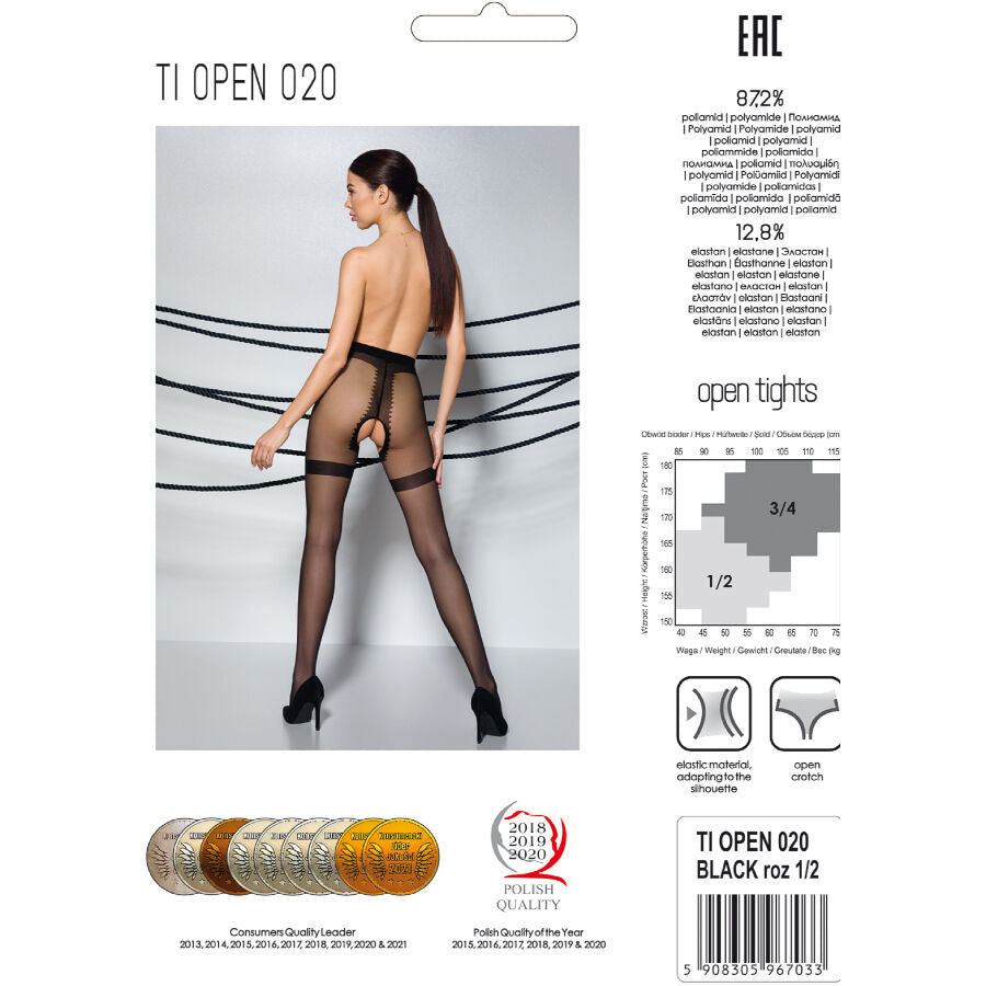Tiopen 020 schwarze Strumpfhose 1/2 20 den