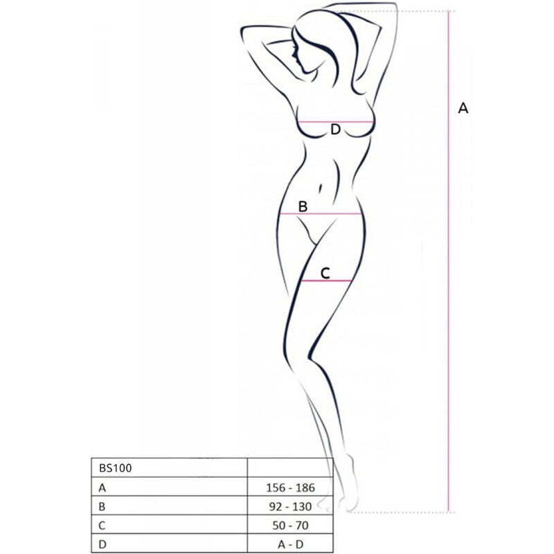Bs100 Bodystocking Negro Talla Unica