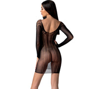 Bs101 schwarzer Bodystocking Einheitsgröße