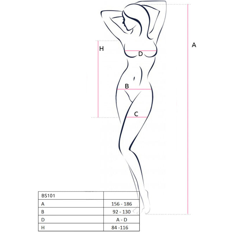 Bs101 schwarzer Bodystocking Einheitsgröße