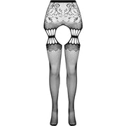 Schwarze Strumpfhose mit Strumpfband s027 Einheitsgröße