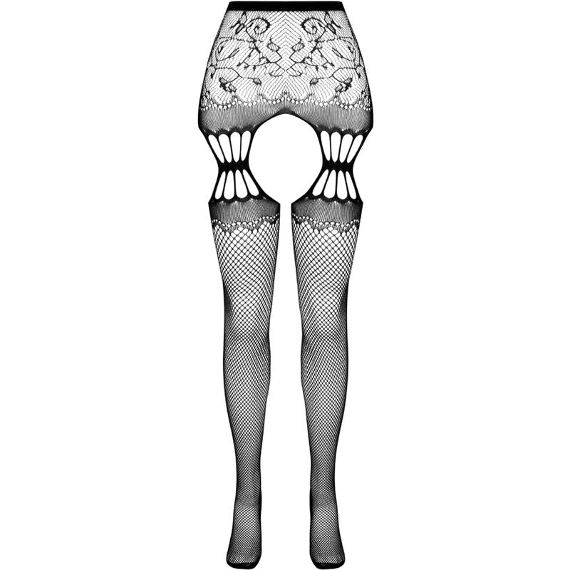 Schwarze Strumpfhose mit Strumpfband s027 Einheitsgröße
